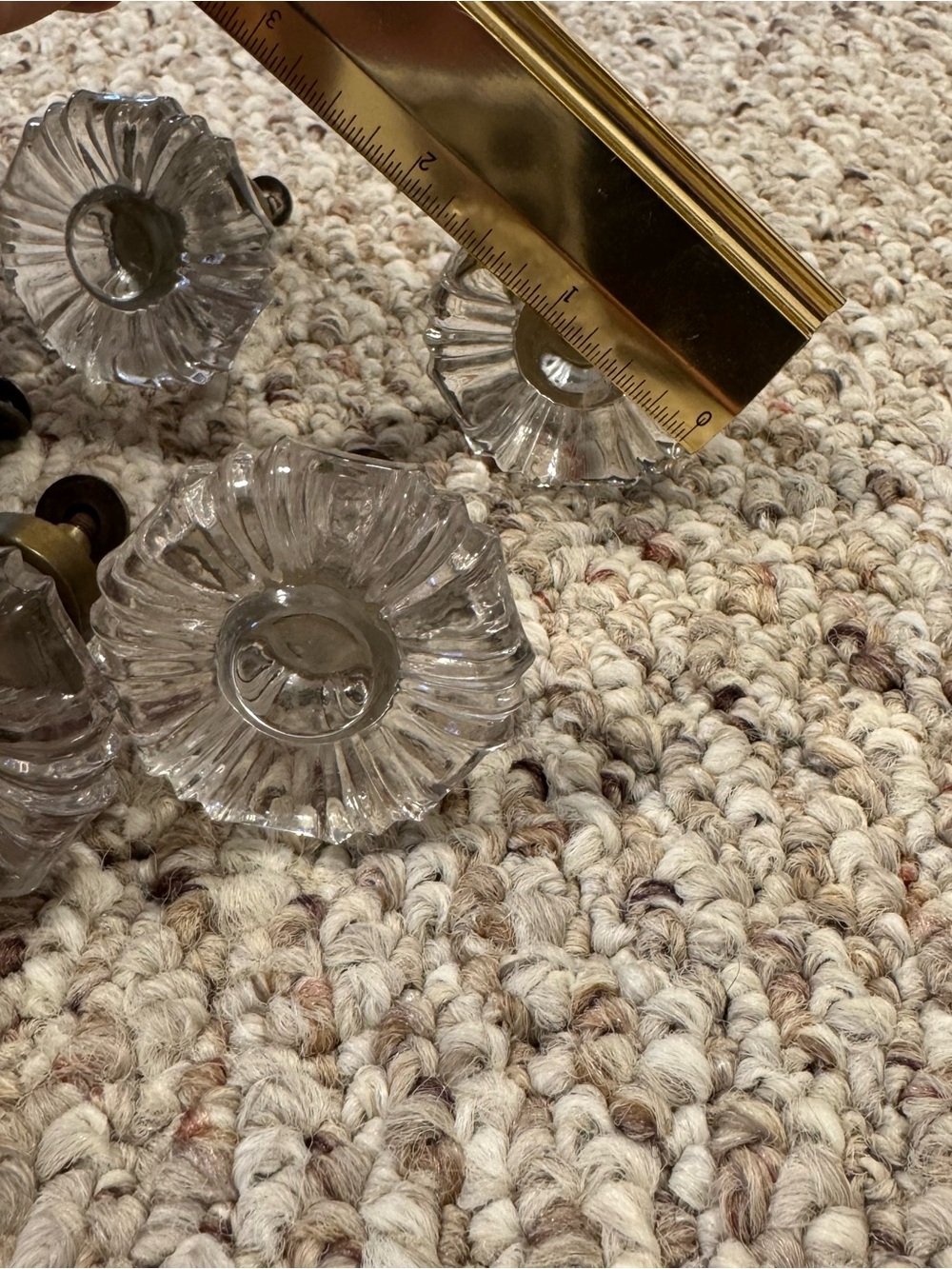 Antique Clear Heavy Crystal Drawer Pull Knobs - Picture 10 of 11